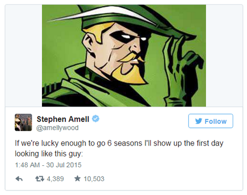 Arrow - Tweet de Stephen Amell